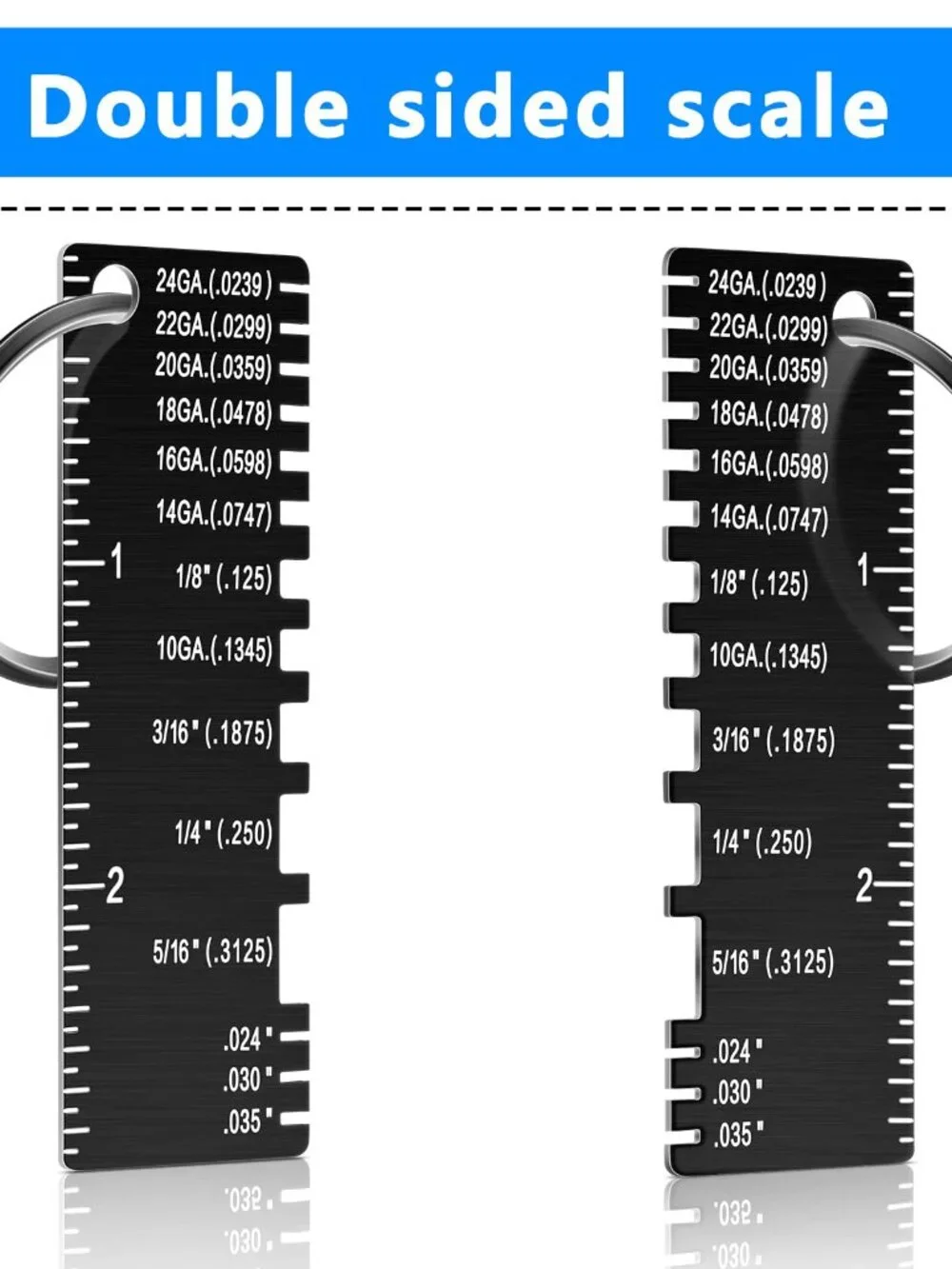 Xuhal 4 Pieces Double Sided Wire Metal Sheet Thickness Gauge Wire Measurement To